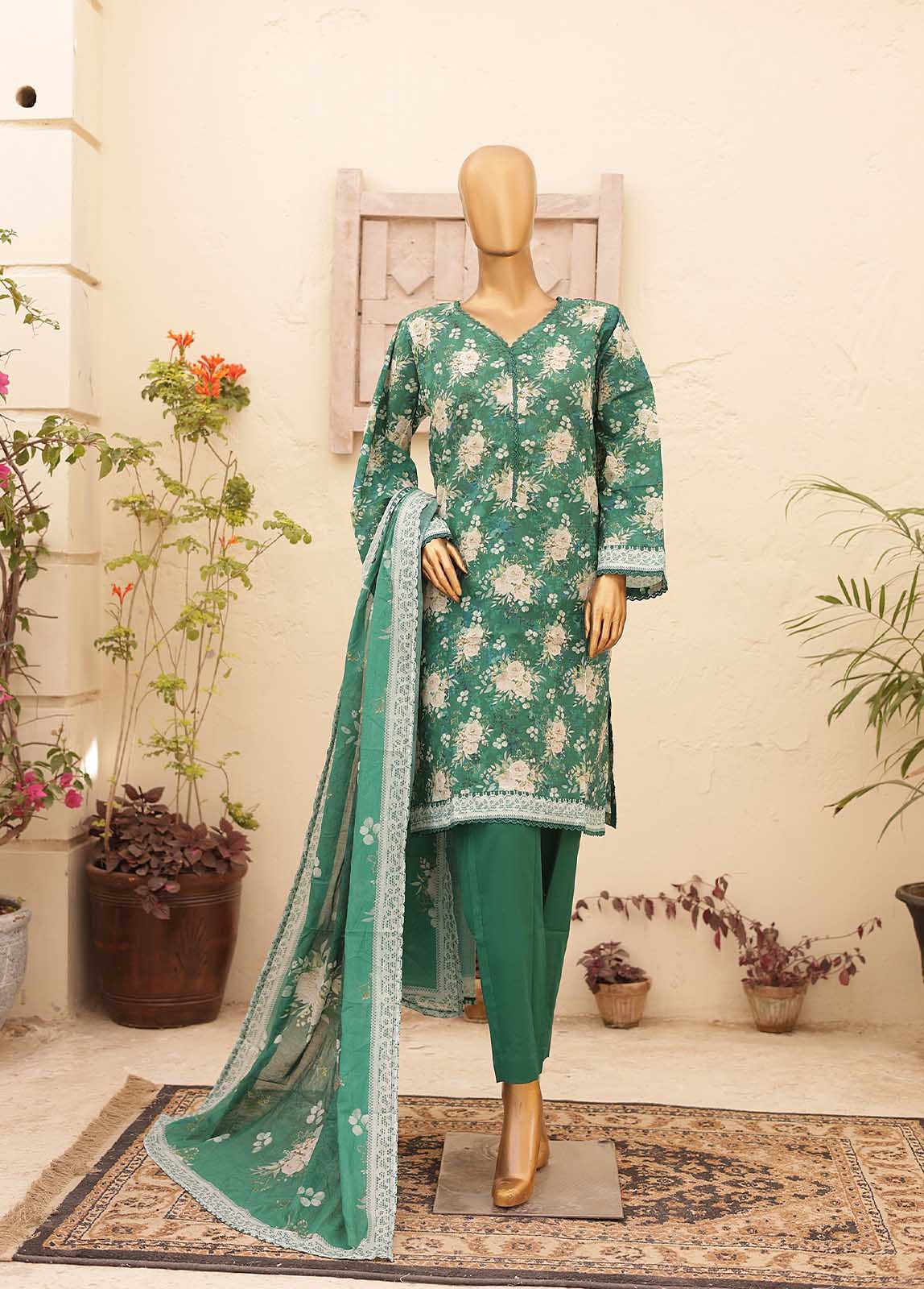 Bin Saeed Fabric - SMPR-0195- 3 Piece Printed Stitched Suit
