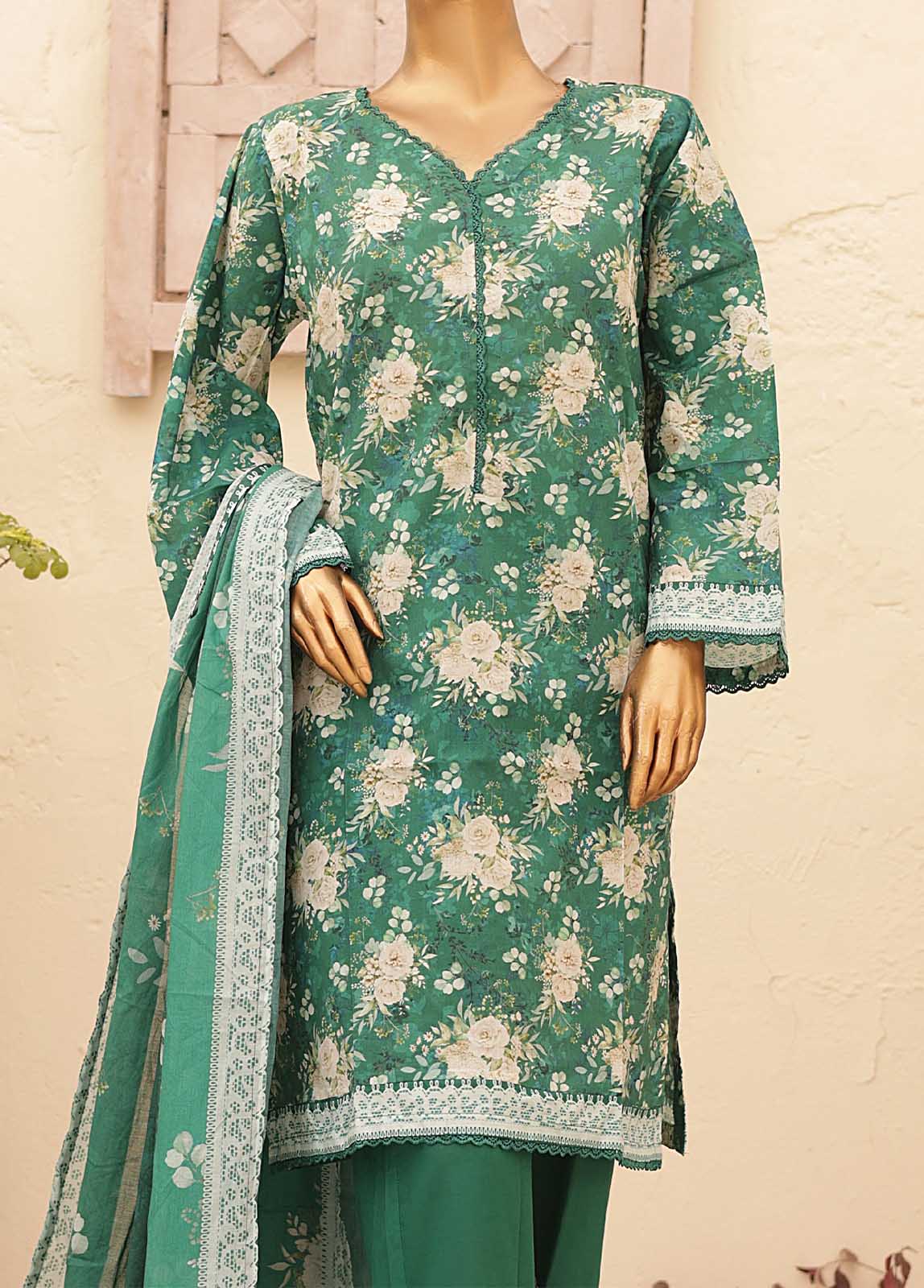 Bin Saeed Fabric - SMPR-0195- 3 Piece Printed Stitched Suit