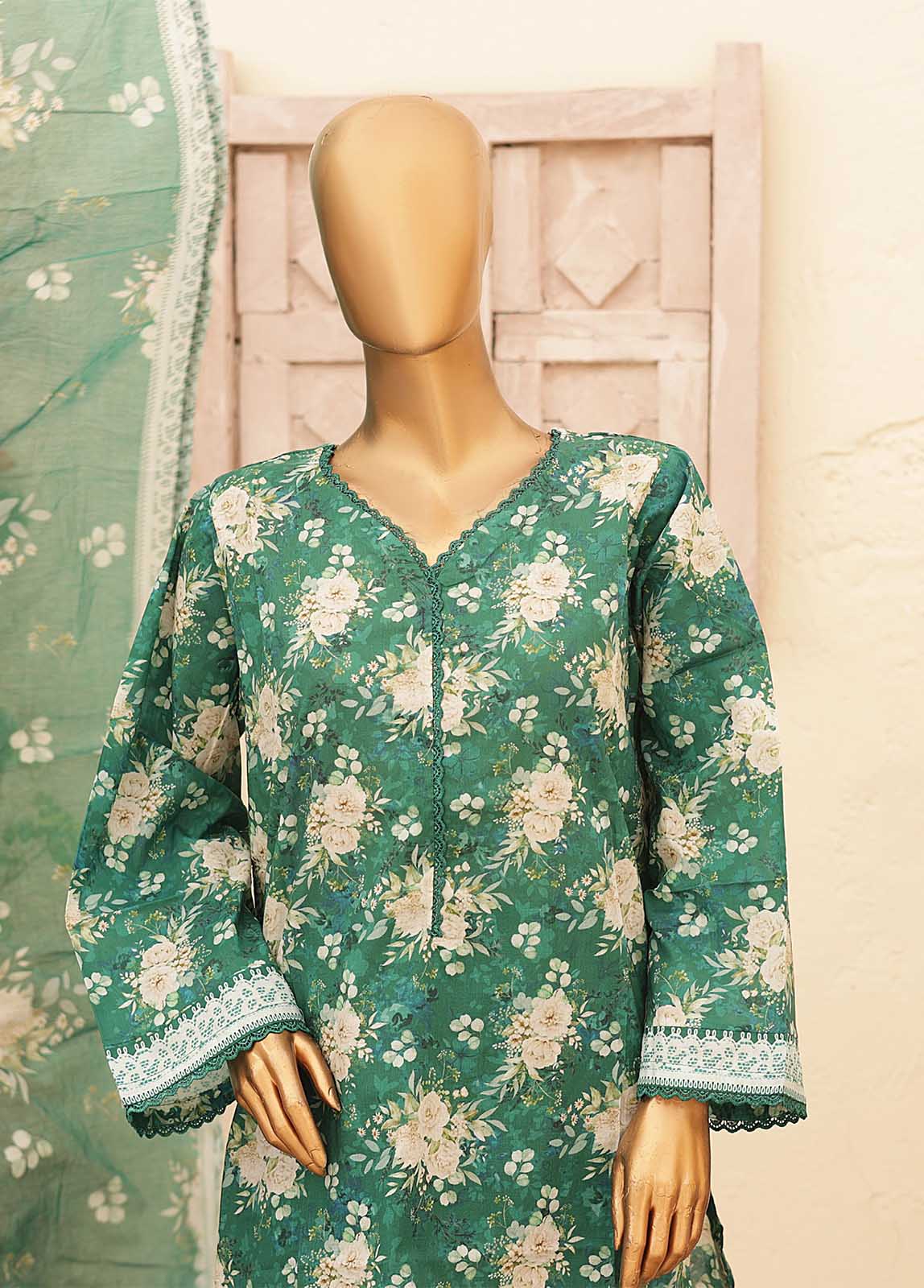 Bin Saeed Fabric - SMPR-0195- 3 Piece Printed Stitched Suit