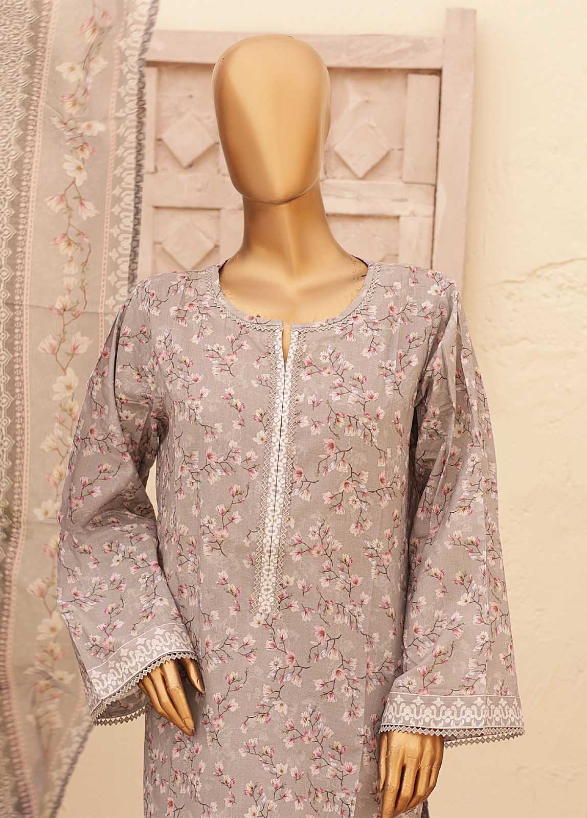 SMPR-0197- 3 Piece Printed Stitched Suit