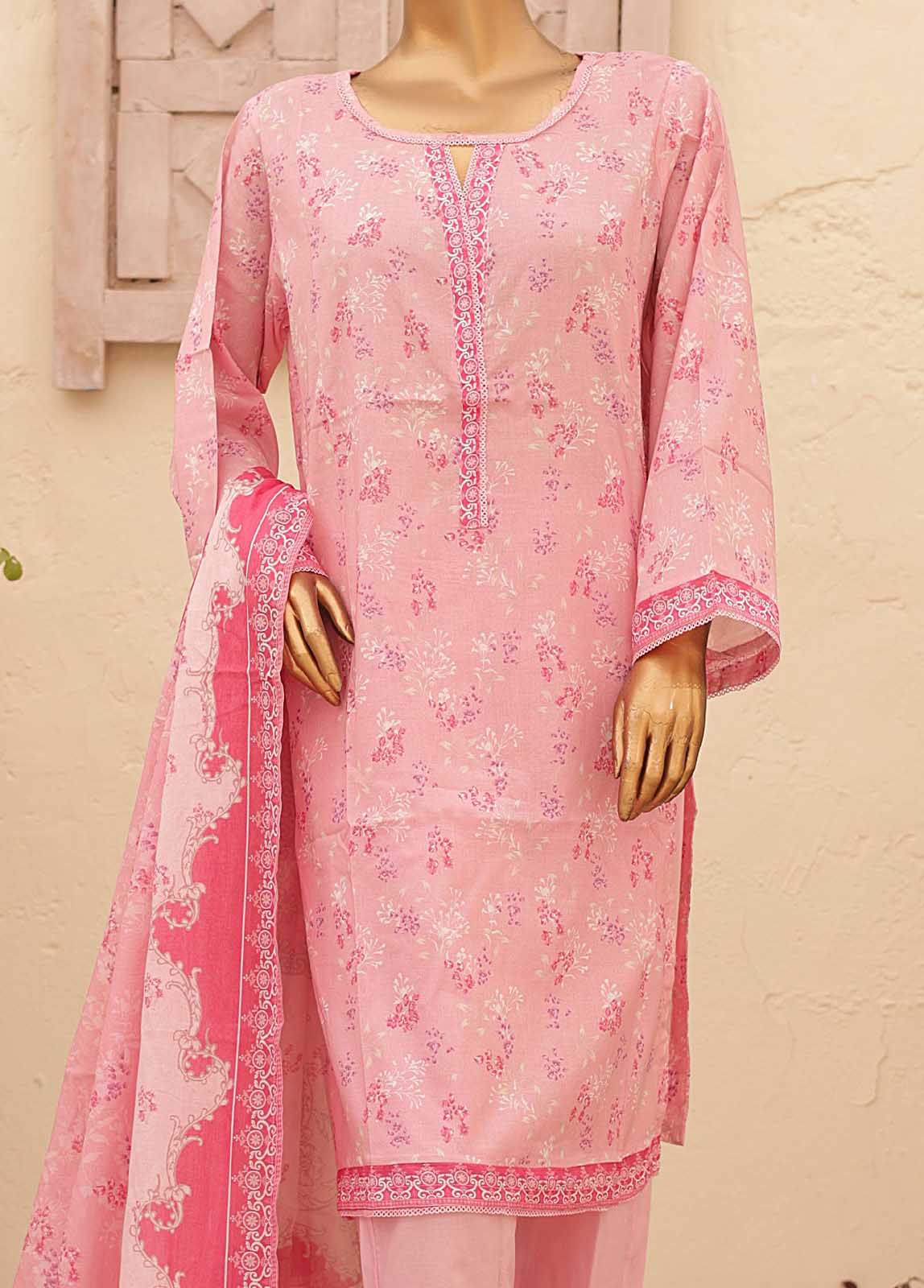 Bin Saeed Fabric - SMPR-0198- 3 Piece Printed Stitched Suit