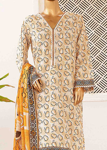 Bin Saeed Fabric - SMPR-0200- 3 Piece Printed Stitched Suit