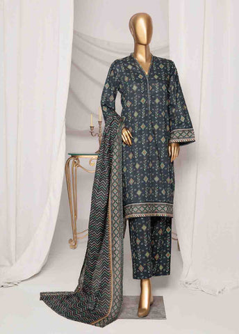 Bin Saeed Fabric - SMPR-0214 - 3 Piece Printed Stitched Suit