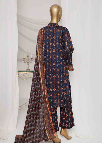 Bin Saeed Fabric - SMPR-0215 - 3 Piece Printed Stitched Suit