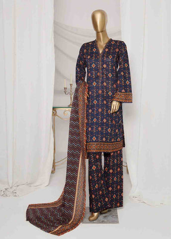 Bin Saeed Fabric - SMPR-0215 - 3 Piece Printed Stitched Suit
