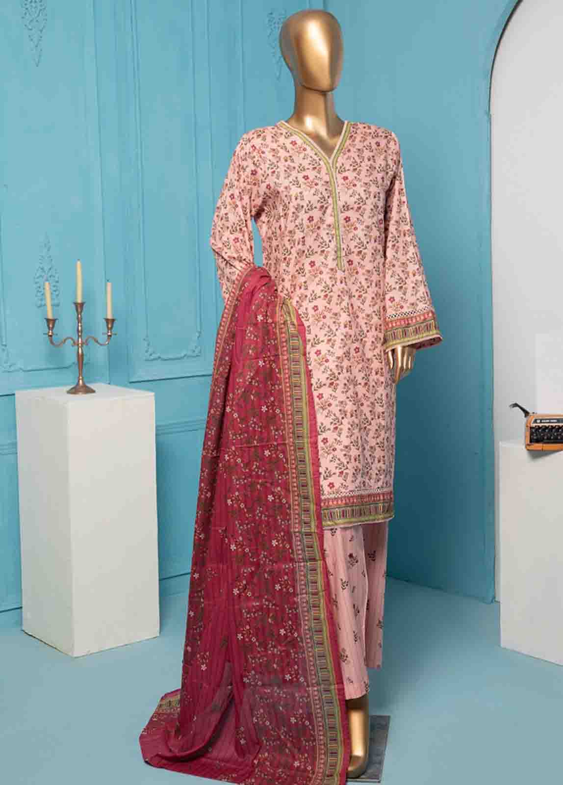 Bin Saeed Fabric - SMPR-0216 - 3 Piece Printed Stitched Suit