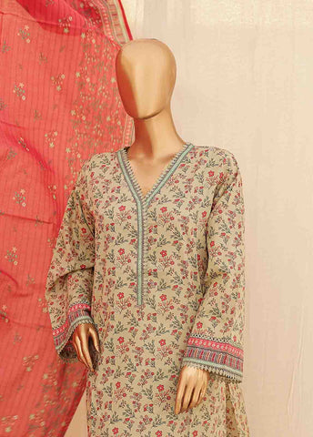 Bin Saeed Fabric - SMPR-0217- 3 Piece Printed Stitched Suit