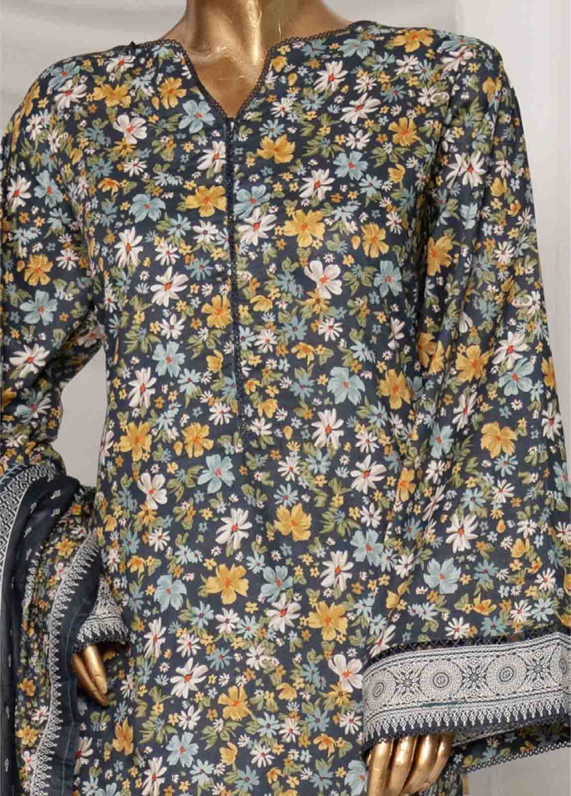 Bin Saeed Fabric - SMPR-0218 - 3 Piece Printed Stitched Suit