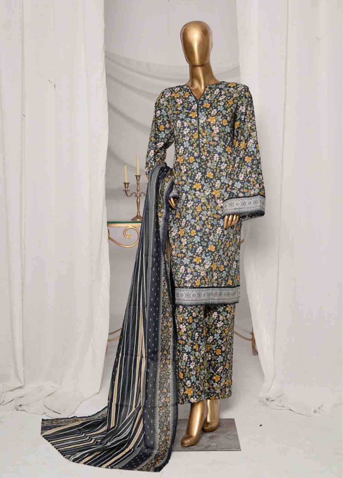 Bin Saeed Fabric - SMPR-0218 - 3 Piece Printed Stitched Suit