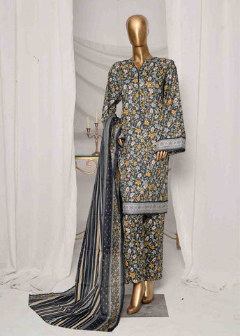Bin Saeed Fabric - SMPR-0218 - 3 Piece Printed Stitched Suit