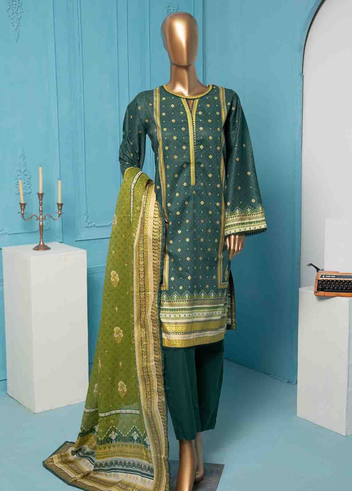 Bin Saeed Fabric - SMPR-021 - 3 Piece Printed Stitched Suit