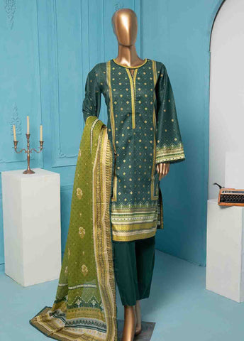 Bin Saeed Fabric - SMPR-021 - 3 Piece Printed Stitched Suit