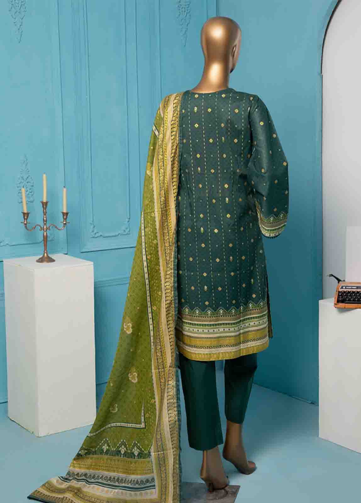 Bin Saeed Fabric - SMPR-021 - 3 Piece Printed Stitched Suit