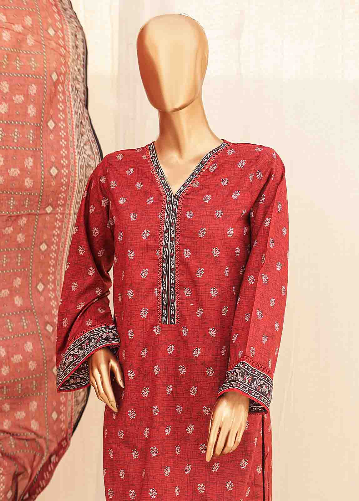 Bin Saeed Fabric - SMPR-0220- 3 Piece Printed Stitched Suit