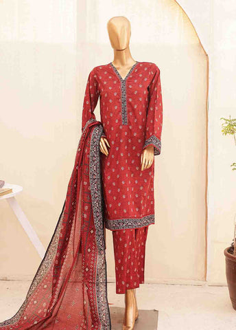 Bin Saeed Fabric - SMPR-0220- 3 Piece Printed Stitched Suit