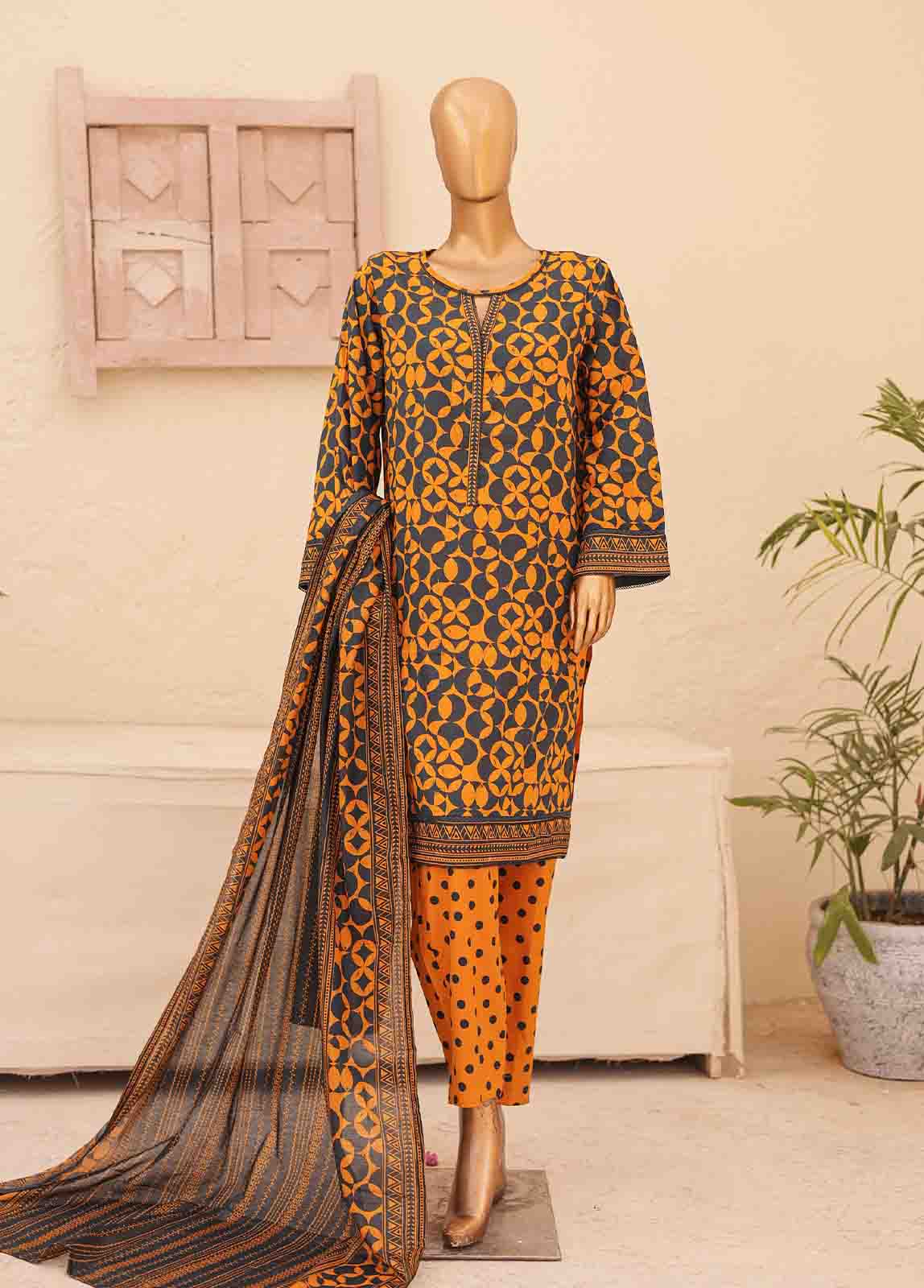 Bin Saeed Fabric - SMPR-0223- 3 Piece Printed Stitched Suit