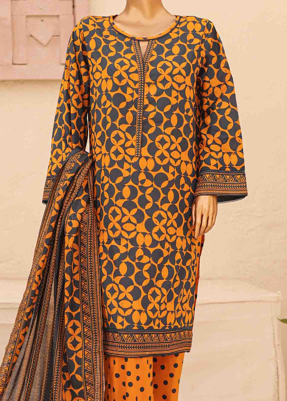 Bin Saeed Fabric - SMPR-0223- 3 Piece Printed Stitched Suit