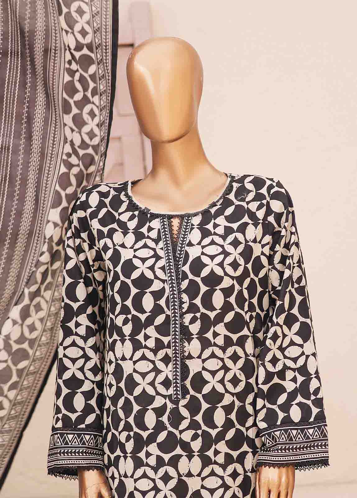 Bin Saeed Fabric - SMPR-0224- 3 Piece Printed Stitched Suit