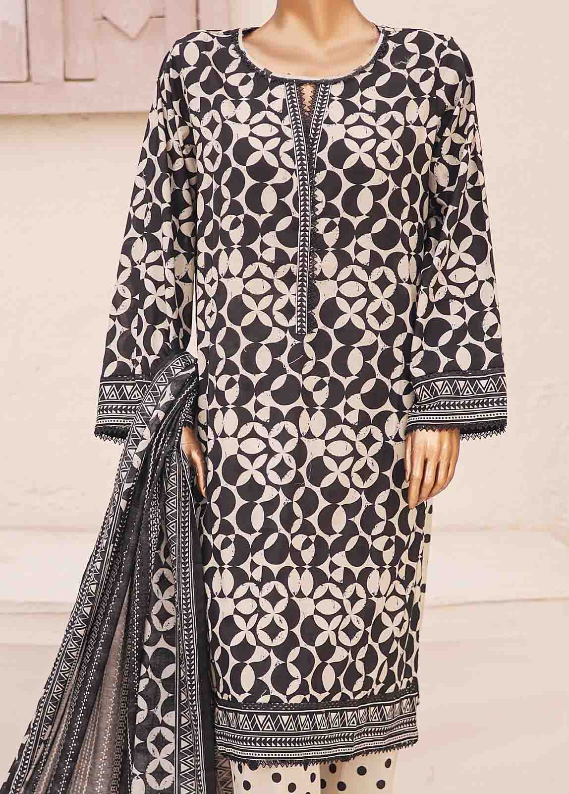 Bin Saeed Fabric - SMPR-0224- 3 Piece Printed Stitched Suit