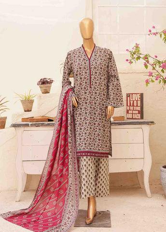 Bin Saeed Fabric - SMPR-0225- 3 Piece Printed Stitched Suit