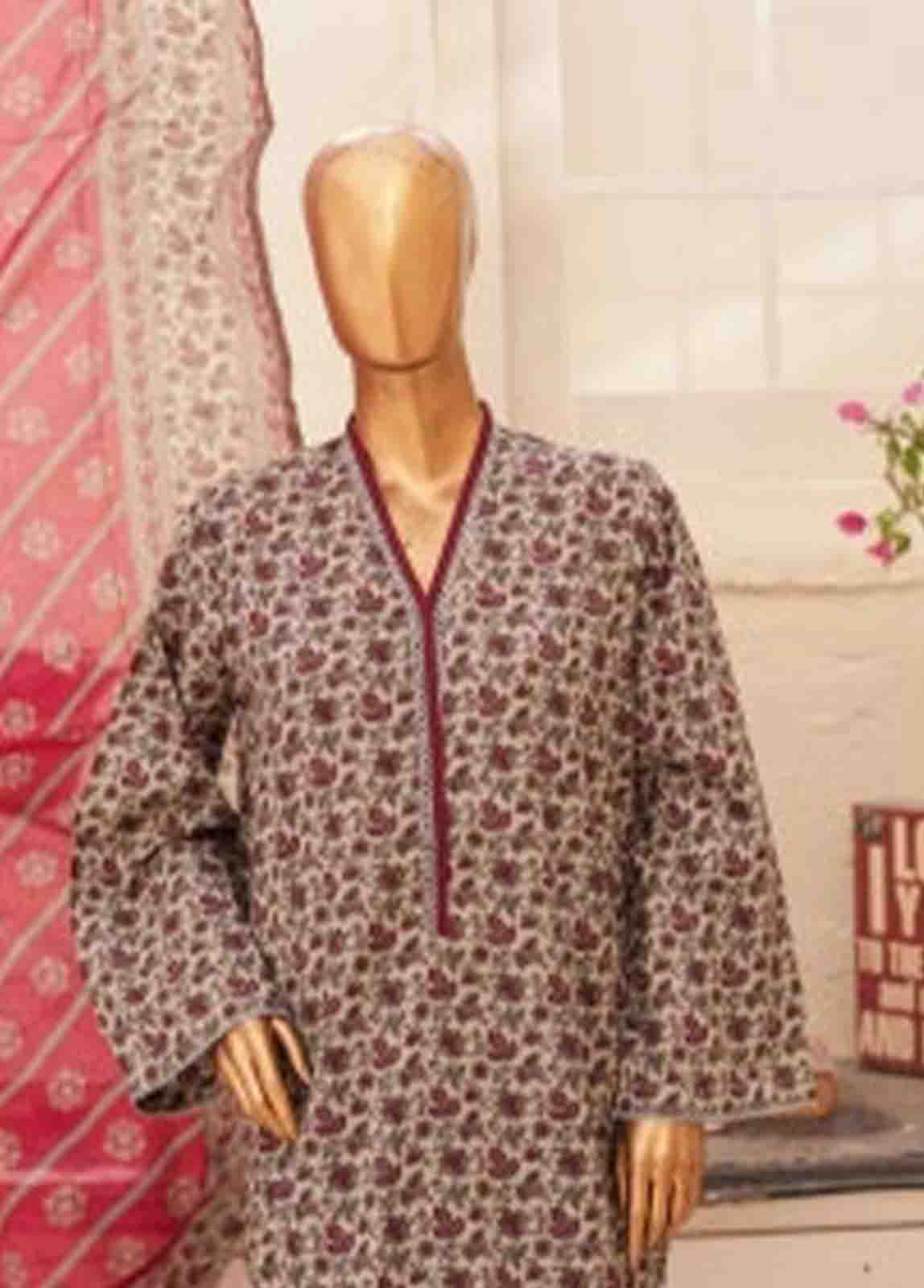 Bin Saeed Fabric - SMPR-0225- 3 Piece Printed Stitched Suit