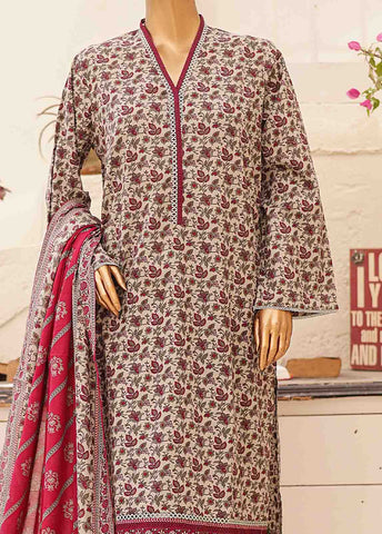 Bin Saeed Fabric - SMPR-0225- 3 Piece Printed Stitched Suit