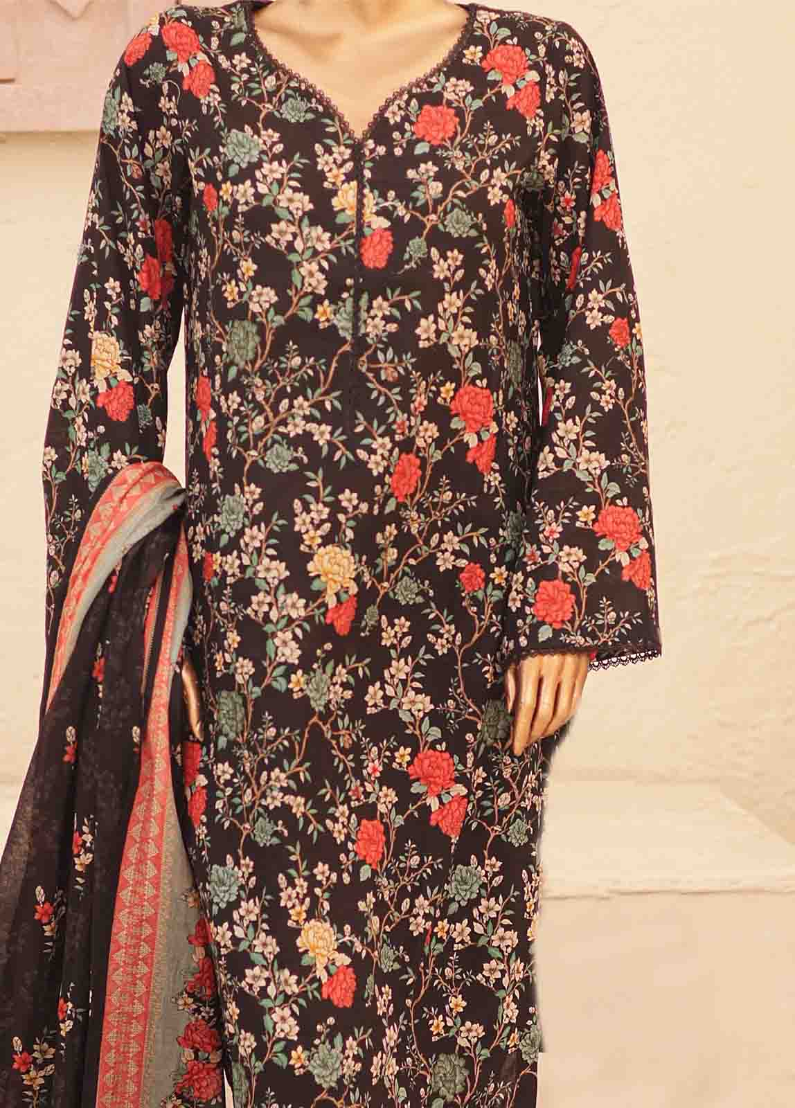 Bin Saeed Fabric - SMPR-0226- 3 Piece Printed Stitched Suit