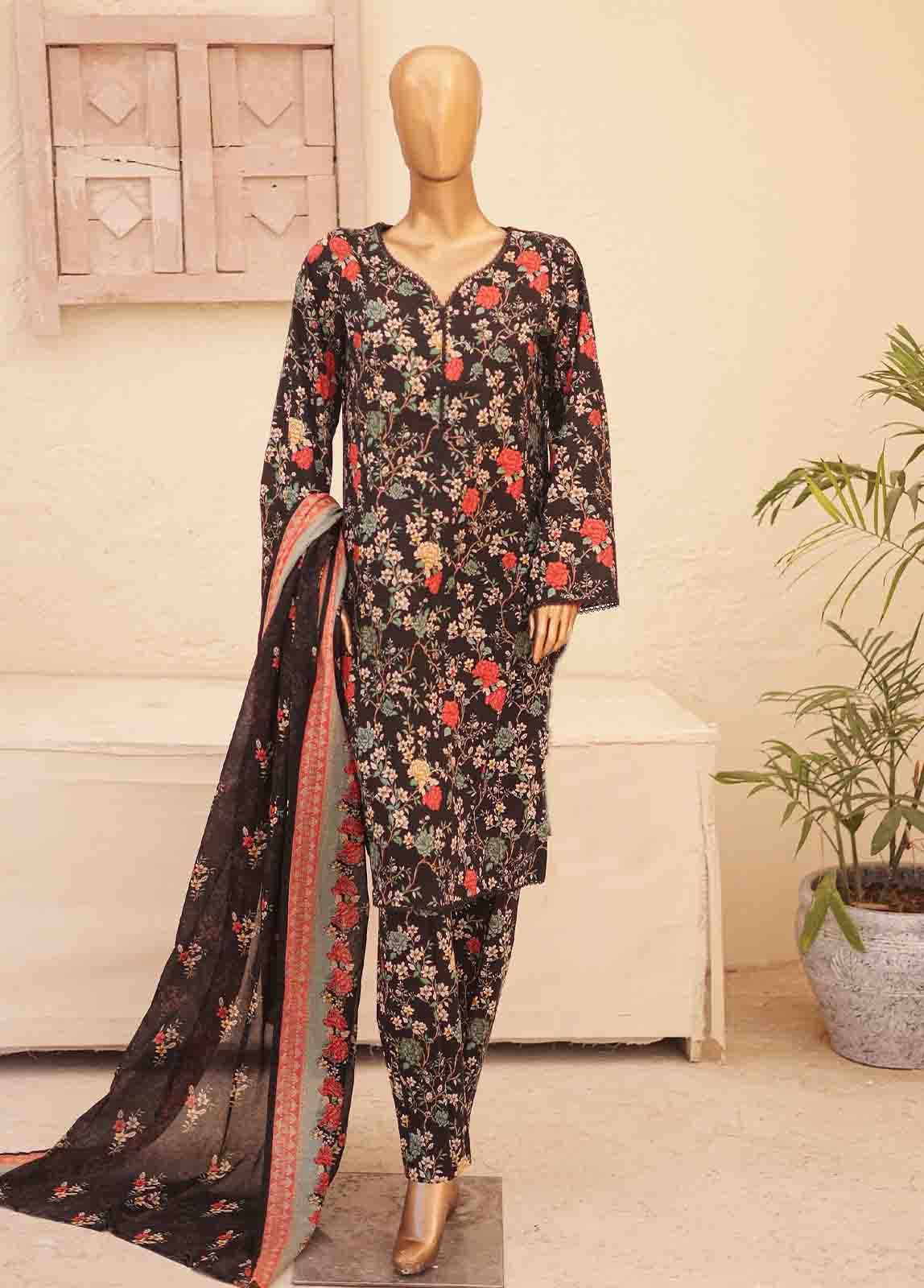 Bin Saeed Fabric - SMPR-0226- 3 Piece Printed Stitched Suit