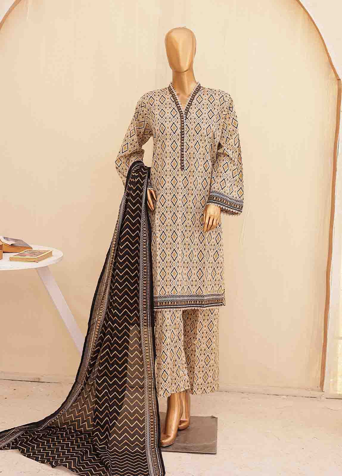 Bin Saeed Fabric - SMPR-0227 - 3 Piece Printed Stitched Suit