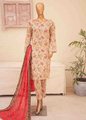 Bin Saeed Fabric - SMPR-0228- 3 Piece Printed Stitched Suit