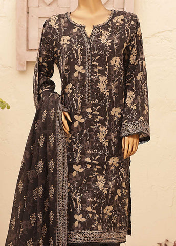 Bin Saeed Fabric - SMPR-0342- 3 Piece Printed Stitched Suit