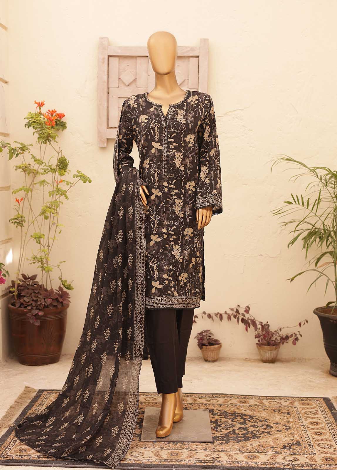 Bin Saeed Fabric - SMPR-0342- 3 Piece Printed Stitched Suit