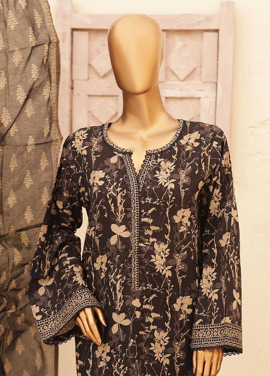 Bin Saeed Fabric - SMPR-0342- 3 Piece Printed Stitched Suit