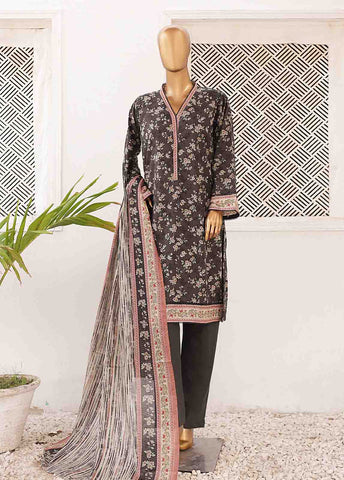 Bin Saeed Fabric - SMPR-0346- 3 Piece Printed Stitched Suit