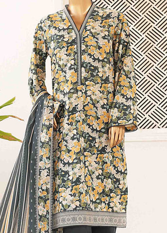 Bin Saeed Fabric - SMPR-0400- 3 Piece Printed Stitched Suit