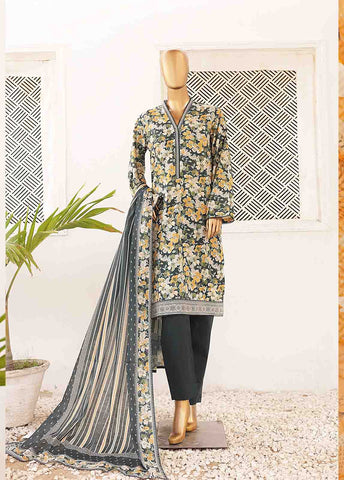 Bin Saeed Fabric - SMPR-0400- 3 Piece Printed Stitched Suit