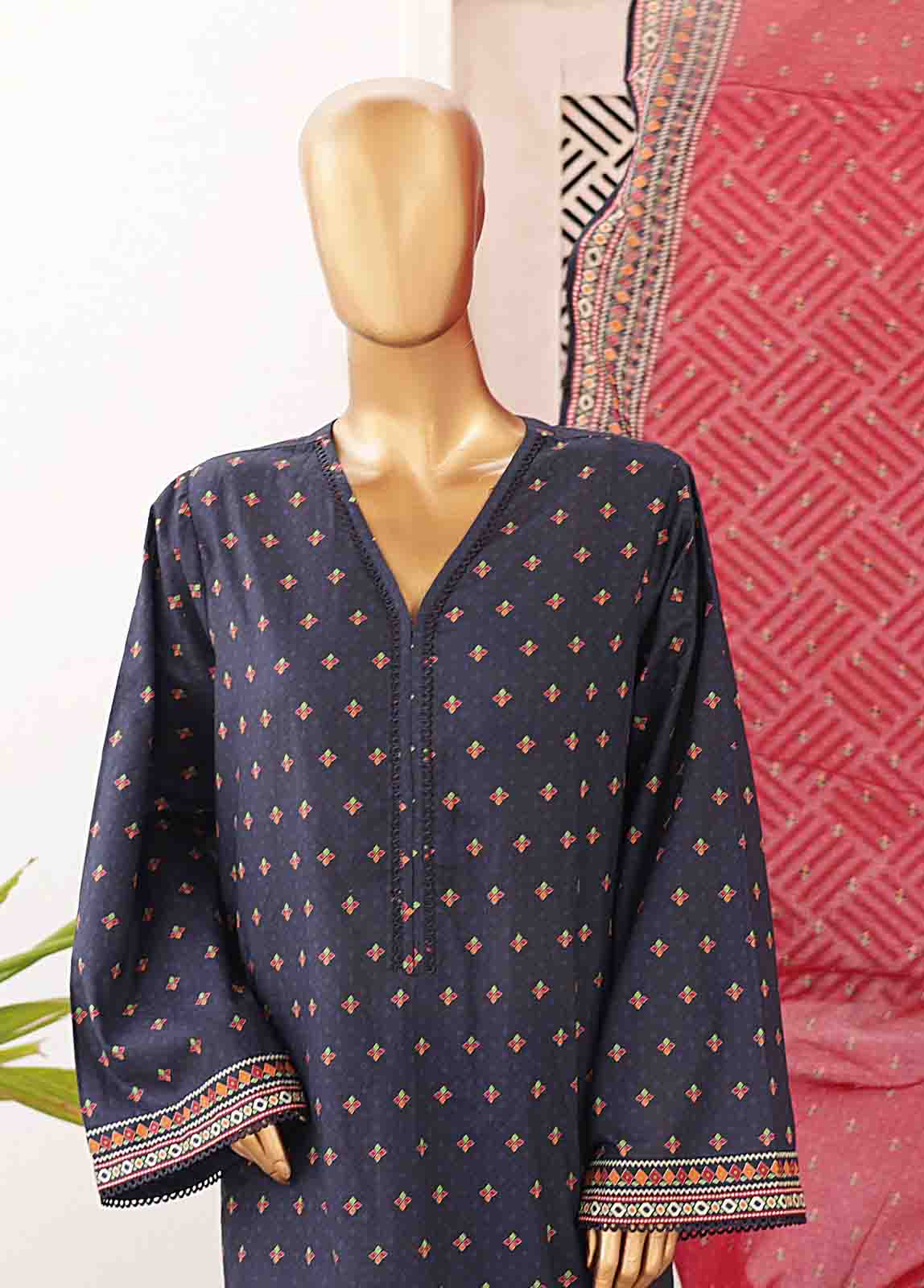 Bin Saeed Fabric - SMPR-0406- 3 Piece Printed Stitched Suit