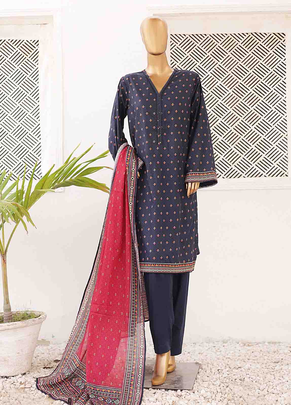 Bin Saeed Fabric - SMPR-0406- 3 Piece Printed Stitched Suit