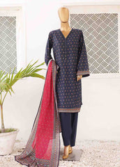SMPR-0406- 3 Piece Printed Stitched Suit