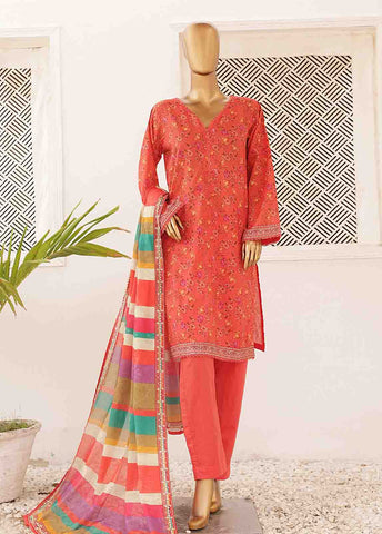 Bin Saeed Fabric - SMPR-0408- 3 Piece Printed Stitched Suit