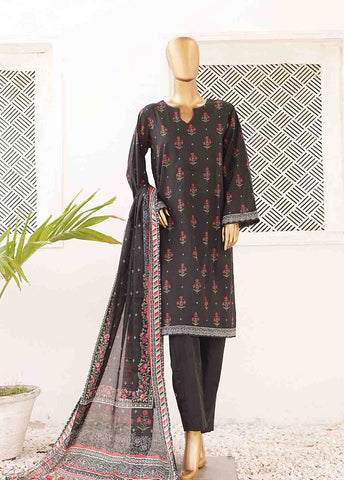 Bin Saeed Fabric - SMPR-0410- 3 Piece Printed Stitched Suit