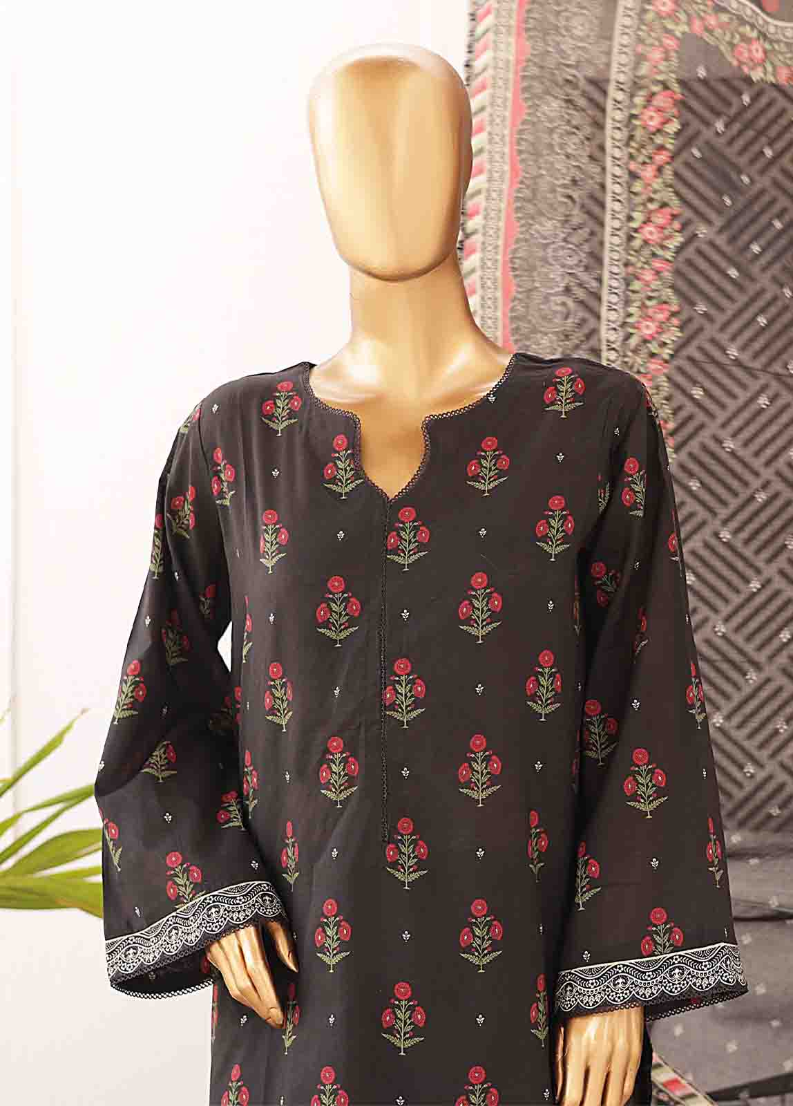 Bin Saeed Fabric - SMPR-0410- 3 Piece Printed Stitched Suit