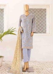 SMPR-0415- 3 Piece Printed Stitched Suit