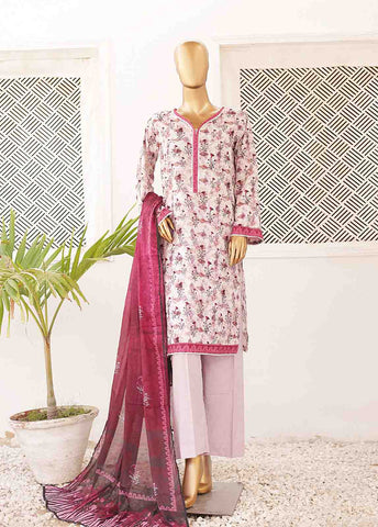 Bin Saeed Fabric - SMPR-0416- 3 Piece Printed Stitched Suit