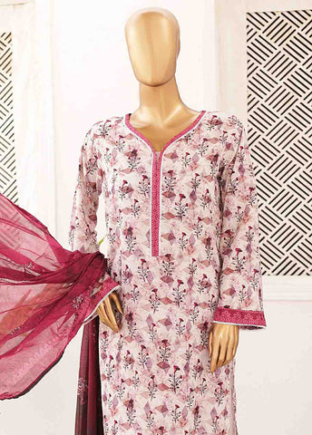 Bin Saeed Fabric - SMPR-0416- 3 Piece Printed Stitched Suit