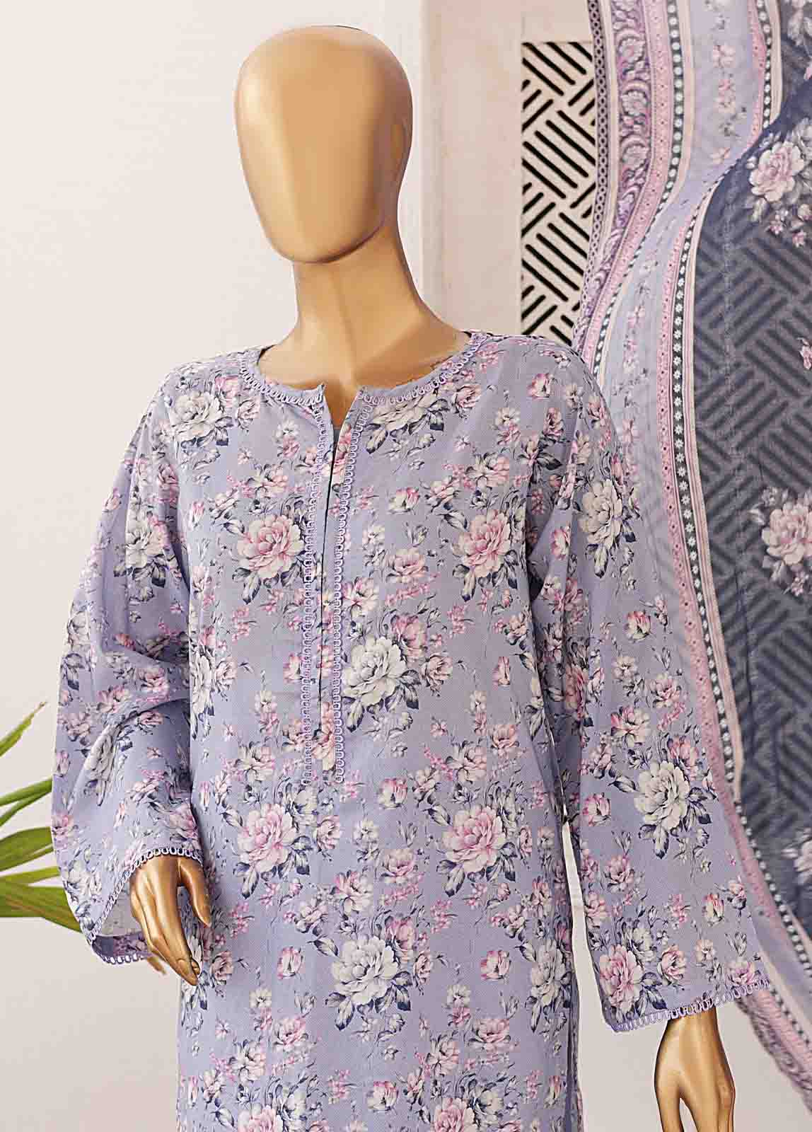 Bin Saeed Fabric - SMPR-0421 A- 3 Piece Printed Stitched Suit