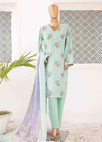 Bin Saeed Fabric - SMPR-0422- 3 Piece Printed Stitched Suit