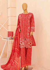 SMTB-0131 A- 3 Piece Embroidered Stitched Suit