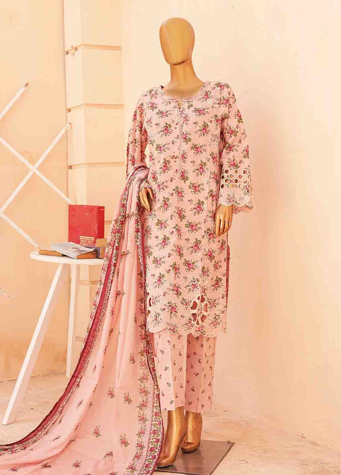 Bin Saeed Fabric - SMTB-0137- 3 Piece Embroidered Stitched Suit