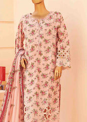 SMTB-0137- 3 Piece Embroidered Stitched Suit